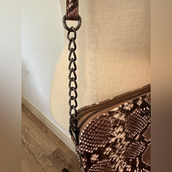 Boscha Snake Print  Cross Body Purse Bag Chain Strap - Picture 3 of 9
